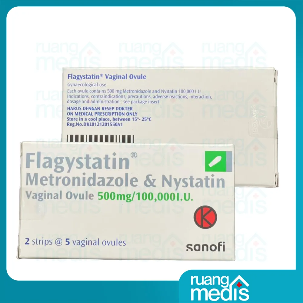 Foto FLAGYSTATIN Aventis OVULA 500 MG 2